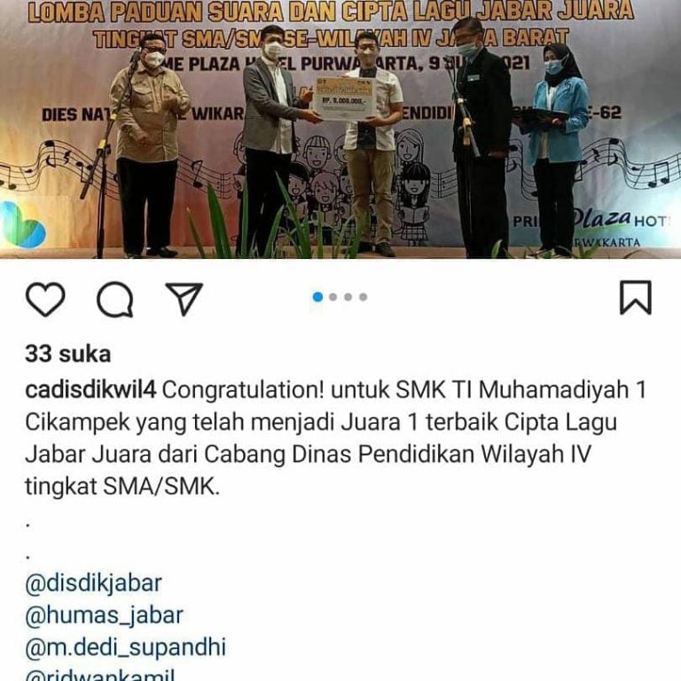 smk mutu cikampek juara 1 lomba cipta lagu jabar