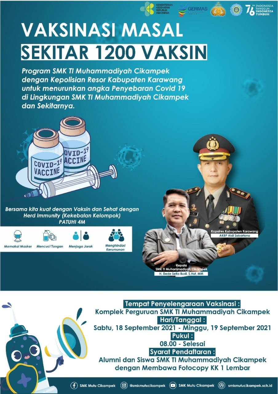 Vaksin masal di lingkungan SMK Mutu Cikampek