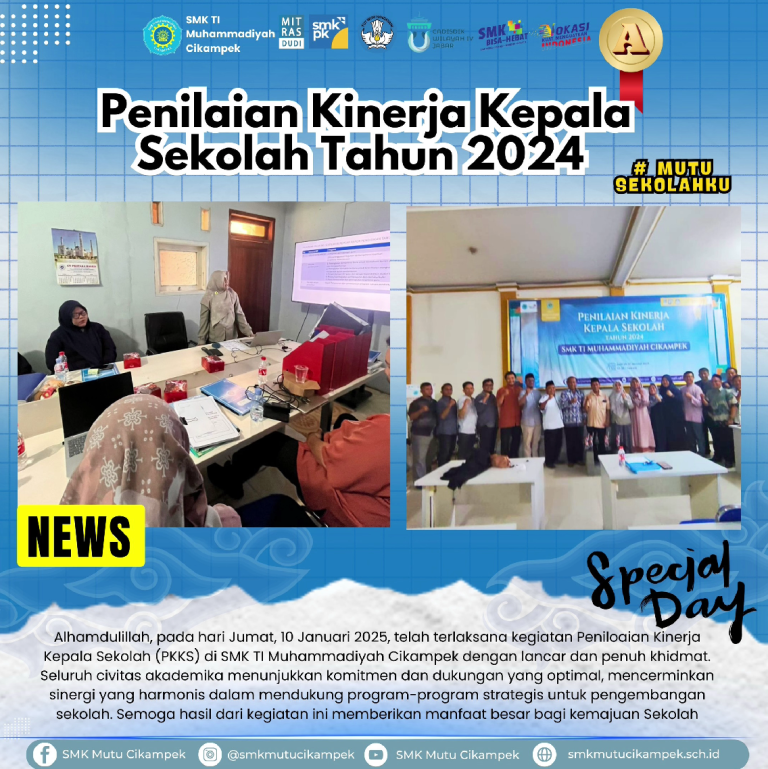 Kegiatan Penilaian Kinerja Kepala Sekolah (PKKS) di SMK TI Muhammadiyah Cikampek Berlangsung Lancar dan Penuh Khidmat