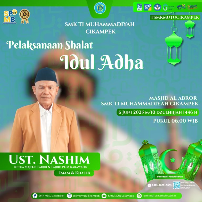 Peringatan Hari Raya Idul Adha 1446 H: SMK TI Muhammadiyah Cikampek Gelar Shalat Idul Adha di Masjid Al-Abror