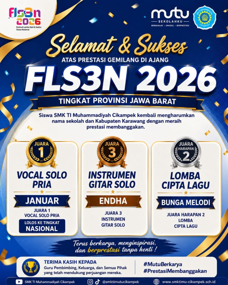 Lolos ke Tingkat Nasional! Siswa SMK TI Muhammadiyah Cikampek Ukir Prestasi Gemilang di FLS3N Jawa Barat 2026